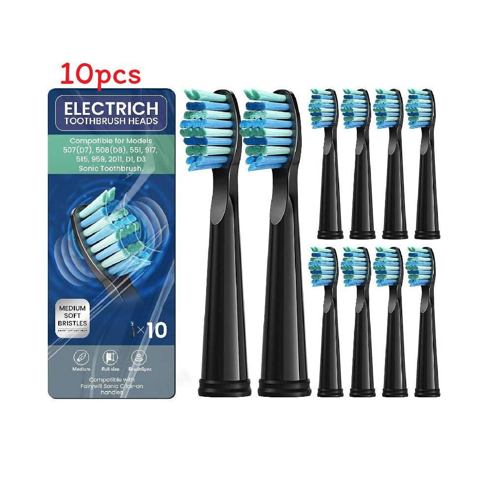 Black (Black) Heads Toothbrush Electric Replacement For Fwd1fwd3fwd7fwd8 Fw507508551917959 Fairywill