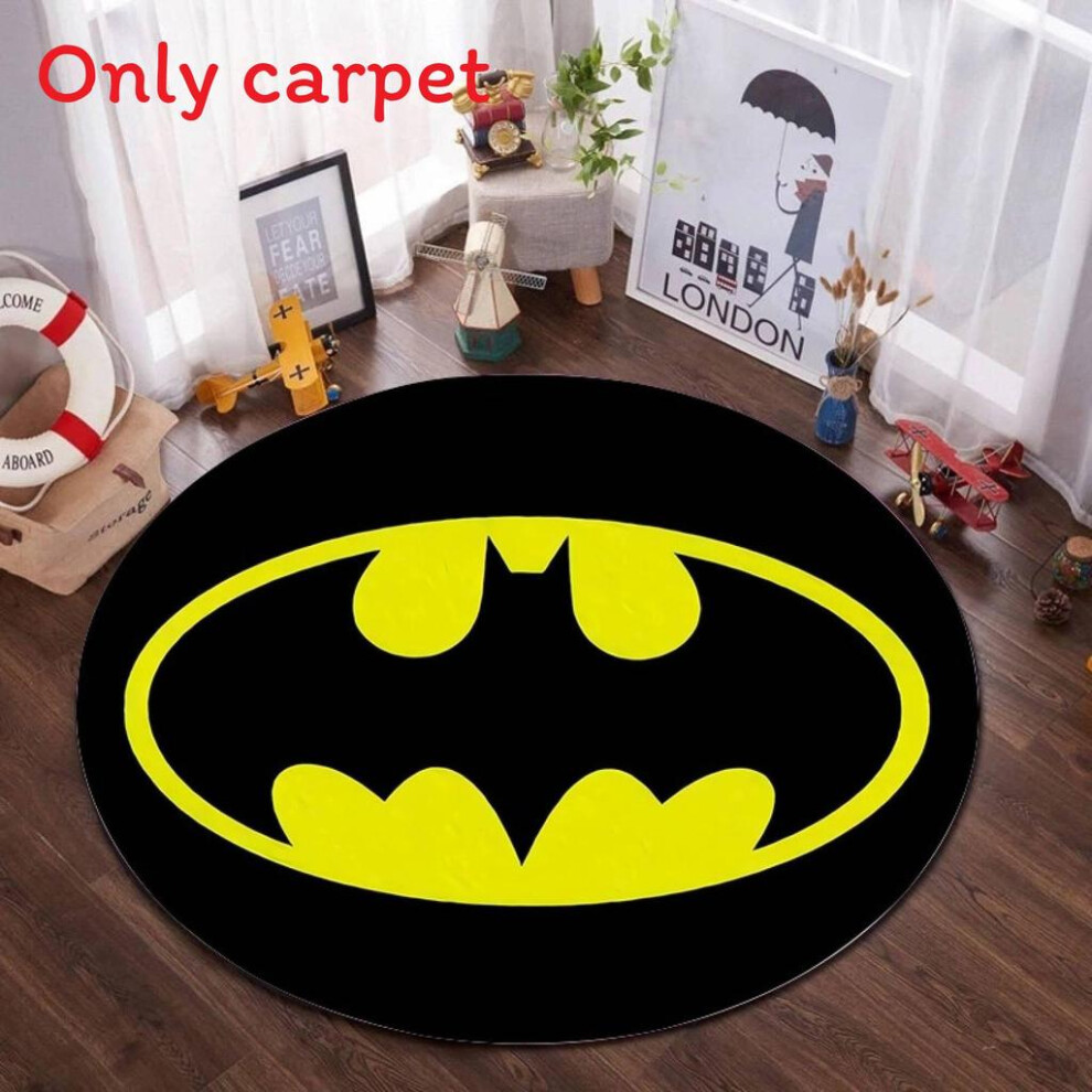 (Batman, Diameter 40Cm) Captain America Batman Circular Carpet With For Bedroom Printed 692762234023