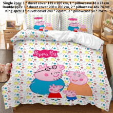 (King) Pig Peppa Bedding Fashion Casual Personality Classic Cute Cartoon Cover Duvet 3d