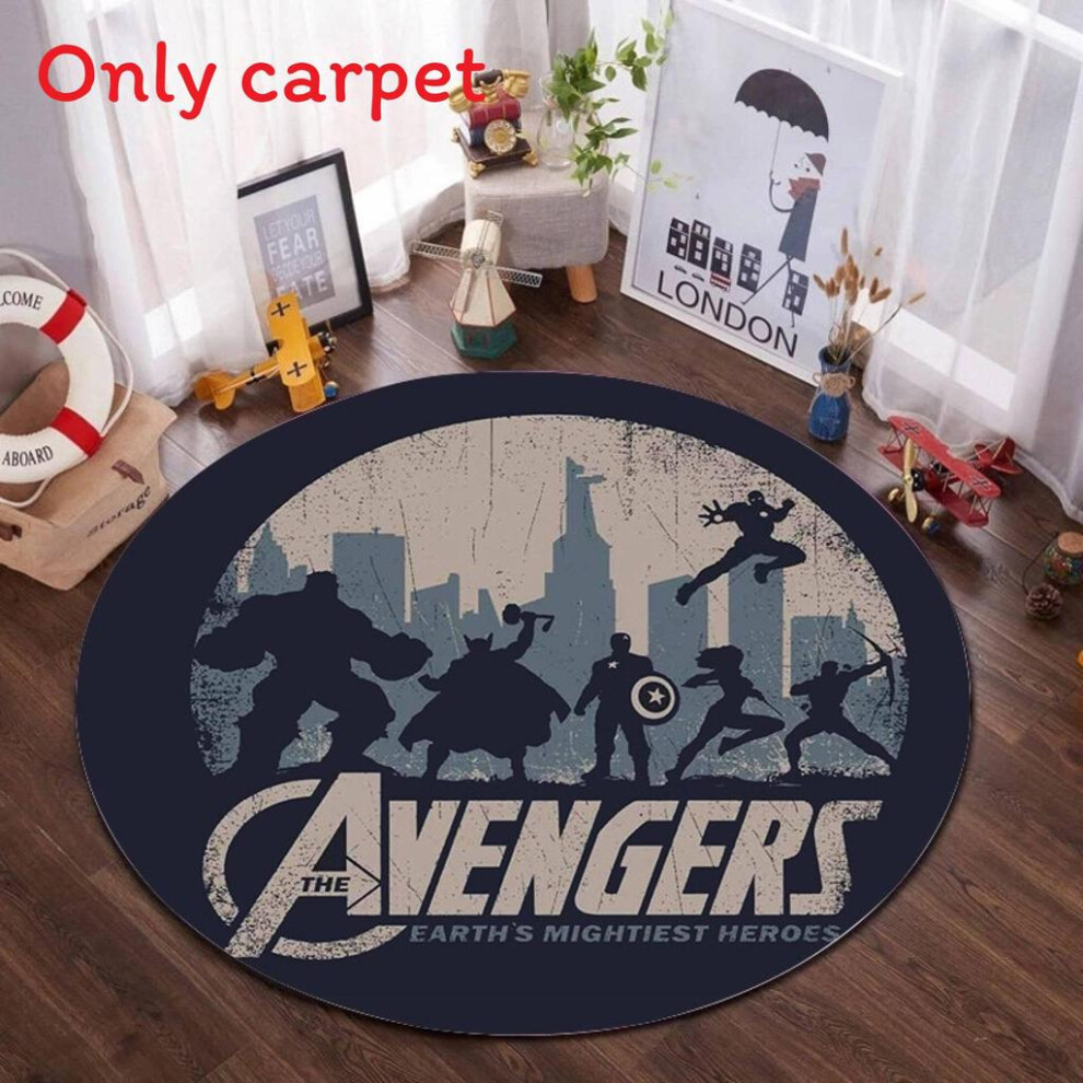 (Avengers, Diameter 40Cm) Captain America Batman Circular Carpet With For Bedroom Printed 691221765993