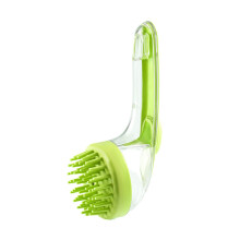 (Green Thick)Brosse de Bain Silicone 2 en 1 Distributeur Intégré pour Chien Chat Bain Soins Soins Soins Soins Soins Soins