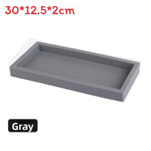 (Grey,30x12.5x2cm)Arbeitsplatte Waschtisch Tablett Silikon Seifenspender Spüle Flaschen Schmuck Ring Grau