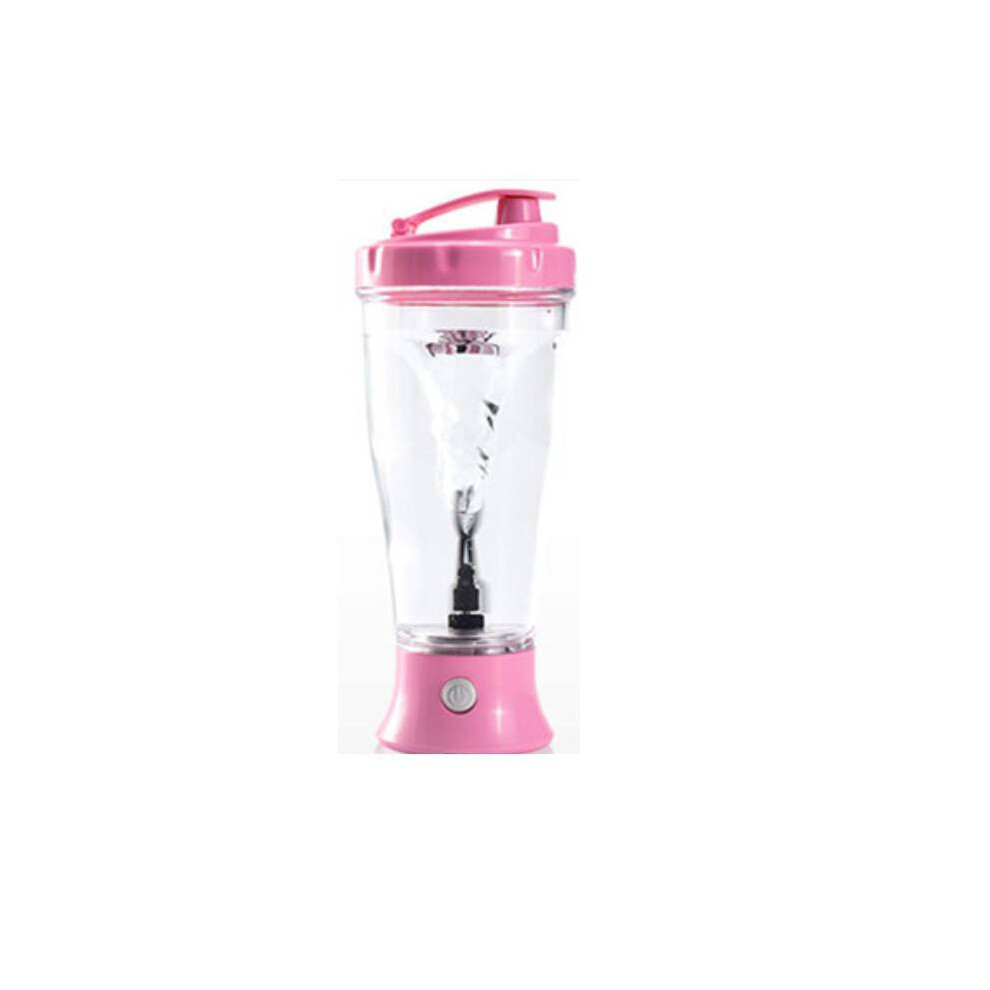 (Pink) Shaker Electric Protein Bottle Portable Blender Bpa Free Tritan Material Leakproof Design Powerful Motor Vortex Rechargeable Mi