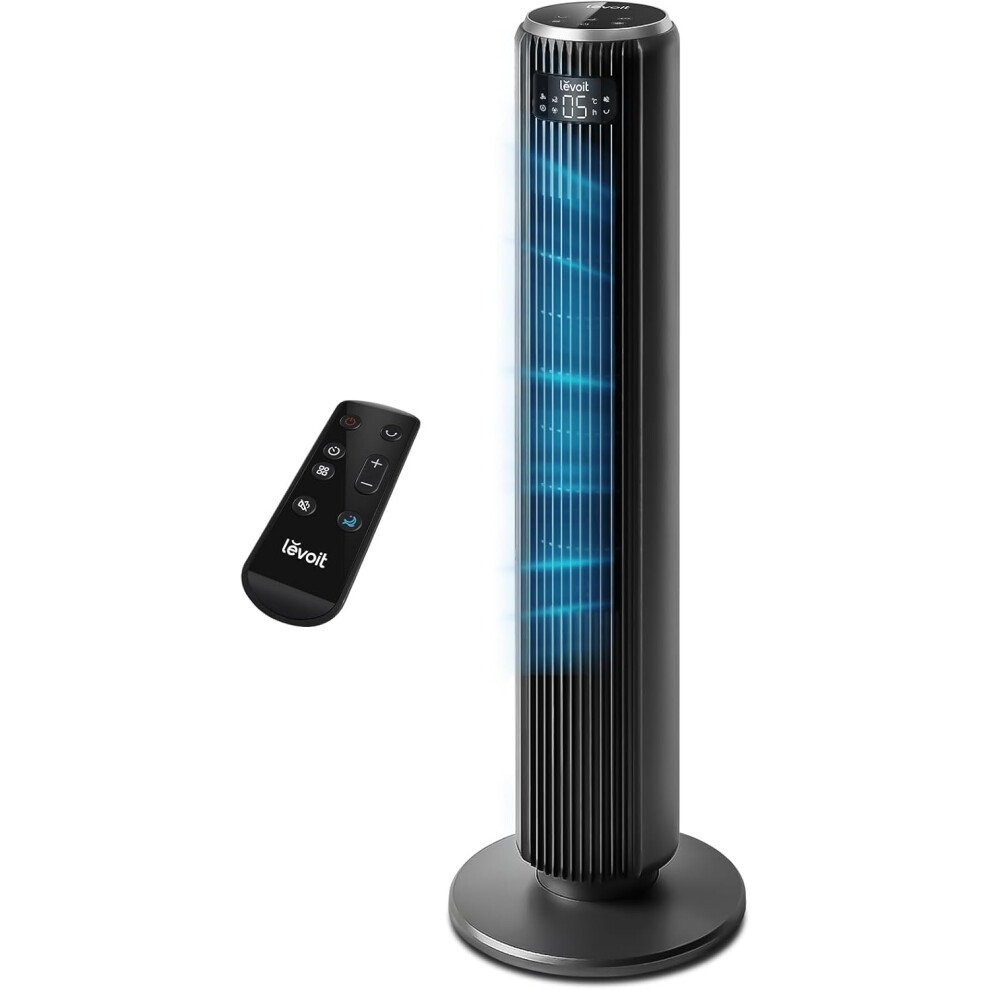 (Dark Gray) Levoit 23Db Silent Tower Fan, Bladeless Fan For Bedroom, Powerful Yet Gentle Cooling Fans, Energy Efficient, Advanced 7437238232225
