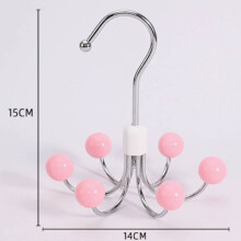 (Pink Wood Beads)Percha de gancho multifuncional giratoria 360 de 6 garras para almacenamiento organizador de ropa interior