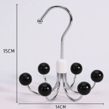 (Black Wood Beads)Percha de gancho multifuncional giratoria 360 de 6 garras para almacenamiento organizador de ropa interior