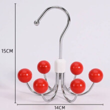 (Red Wood Beads)Percha de gancho multifuncional giratoria 360 de 6 garras para almacenamiento organizador de ropa interior