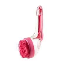 (Red Thin)Brosse de Bain Silicone 2 en 1 Distributeur Intégré pour Chien Chat Bain Soins Soins Soins Soins Soins Soins