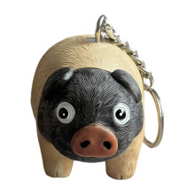 Cartoon Pig Shaped Key Holder Resin Hanging Ornament Ideal For