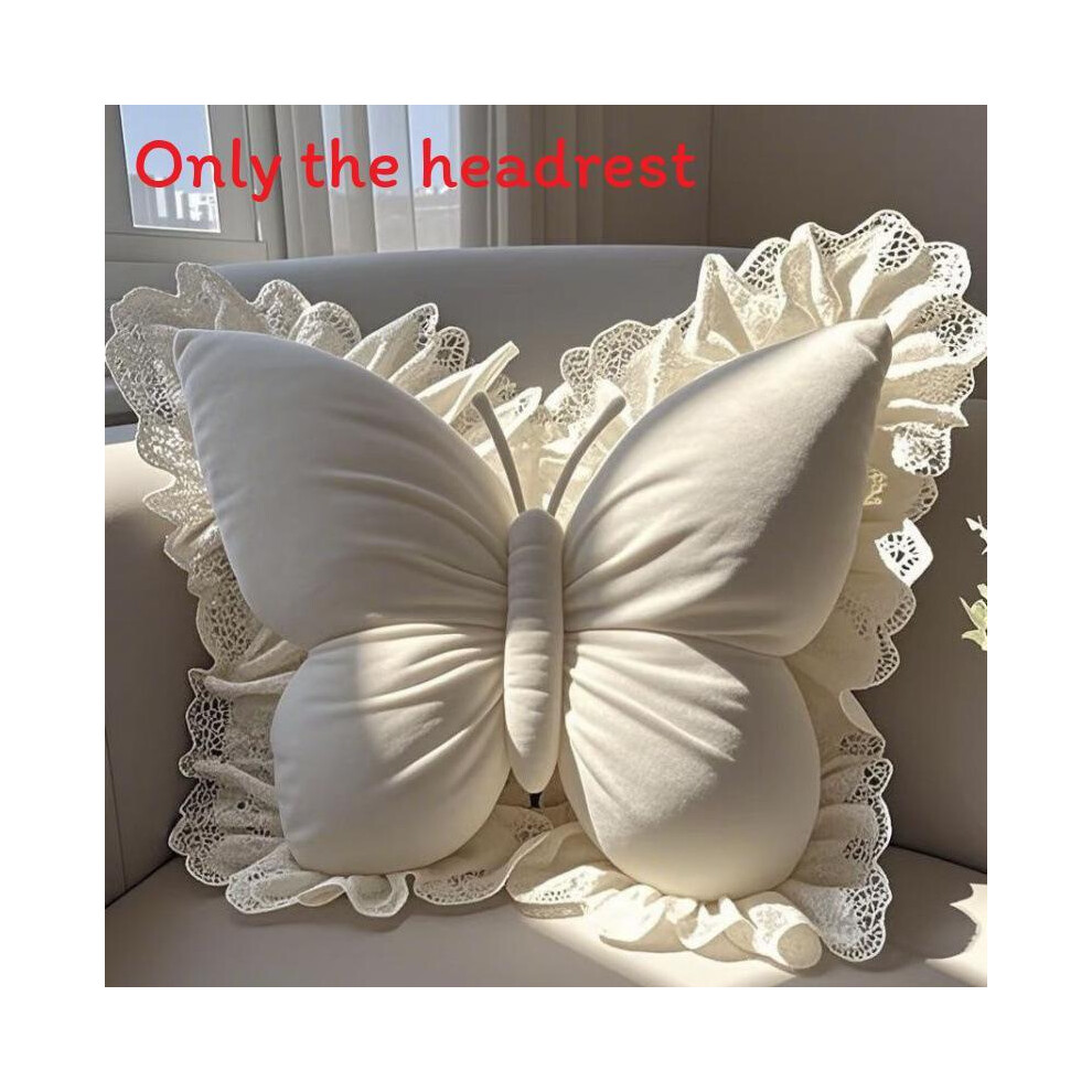 (White) Princess Multiuse Butterfly Pillow With Memory Foam For Sofa Car And Travel White 694353866071