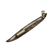 Zinc Alloy Fragrances Burners with Antique-Double fish boat