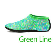 (Green Line,3XS(22-25)Foot Length=14-15cm)Schnelltrocknende Aqua Socken Wasserschuhe Strand Surfen Schwimmen rutschfester Neoprenanzug