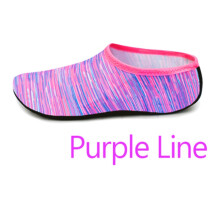 (Purple Line,XXL(42-43)Foot Length=26cm)Schnelltrocknende Aqua Socken Wasserschuhe Strand Surfen Schwimmen rutschfester Neoprenanzug
