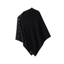 Stijlvolle damessjaal met schuine gespen Losvallende capes-Zwart