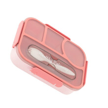 Geïsoleerde lunchcontainer met 4 secties, capaciteit van-Roze