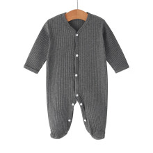 Comfortable Focused Infant Romper Including Foot-Dark Grey