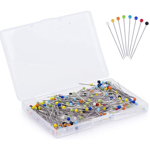 500 Stück 4 mm runde Nähnadeln mit Glaskopf und