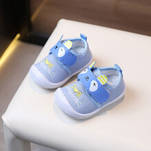 (Blue,17)Zapatos arrugados unisex para bebé con estampado de dibujos animados y función de sonido para pies en crecimiento