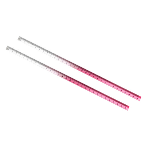 2Pcs Acrylic Clear Ruler Set, Colorful Straight-Gradient powder