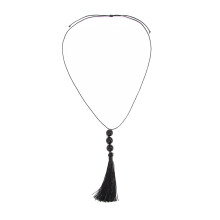 Mooie zwarte ketting met druppelhanger, ontworpen voor-A