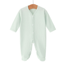Newborn Romper With Footies Soft Cotton Polyester-Light green