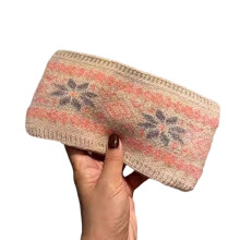Gestricktes Haarband, sanft dehnbar, geknotetes-Milchweiß
