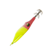Squid Jig Hook Visaas met garnalenontwerpen voor-F roodkop geel