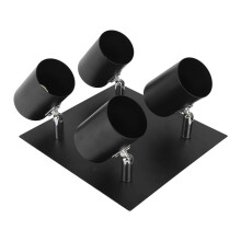GU10x4 4-Licht verstellbare Schiene schwarz 20x20cm