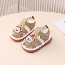 (Khaki,16)Zapatos de verano para bebé niño pequeño con cuero sintético y correa mágica de moda