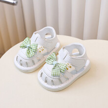 (White,17)Zapatos de verano cómodos de cuero sintético con correa ajustable para niñas pequeñas