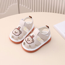 (Beige,20)Zapatos de verano para bebé niño pequeño con cuero sintético y correa mágica de moda