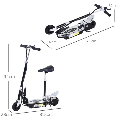 Electric scooter for children, for ages 7-12,Black 2