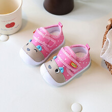 (Pink,17)Baby Kleinkind Schuhe Cartoon Design weiche Sohle rutschfest Canvas mit Magic Tape