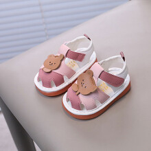 (Pink,18)Zapatos de bebé para niños con sandalias ruidosas de fondo suave para jugar de verano a la moda