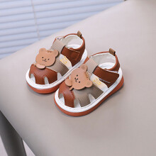 (Khaki,16)Zapatos de bebé para niños con sandalias ruidosas de fondo suave para jugar de verano a la moda