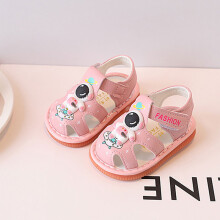 (Pink,17)Kleinkind Frühling Sommer Leder Sandalen mit rutschfester Sohle für den Heimgebrauch Outdoor