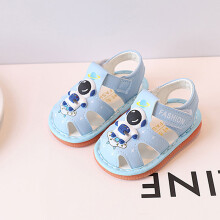 (Blue,16)Kleinkind Frühling Sommer Leder Sandalen mit rutschfester Sohle für den Heimgebrauch Outdoor