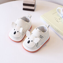 (White,16)Baby Krabbelschuhe mit Cartoon Muster und wasserdichter Sohle für Jungen Mädchen