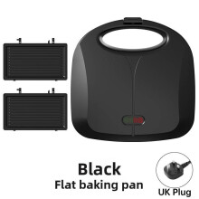 (Black UK)Press Grill Sandwich Tostapane 2 Fette Piatti Antiaderenti Panini Maker per Pasto Quotidiano