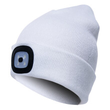 USB oplaadbare gebreide LED-muts met afneembaar lampje, warme, handsfree wintermuts voor buitengebruik
