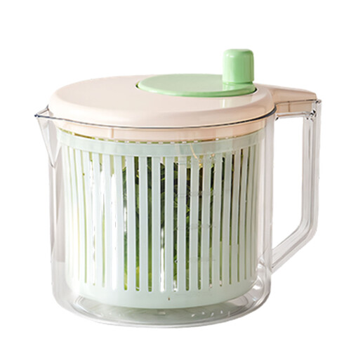 Stylish Multipurpose Produce Washer Plastic Fruit Spinner-Green