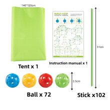 (102 Stick)Toddler Construction Tent Kit With Plastic Building Pieces For Sensory Play