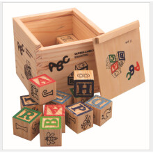 (English 27PCS)Bloques de alfabeto de madera para niños letras juguetes apilables aprendizaje educativo para el lenguaje y la construcción