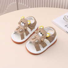 (Khaki,17)Sommer Baby Lauflernschuhe mit leichtem Design Cartoon Muster für Kleinkinder