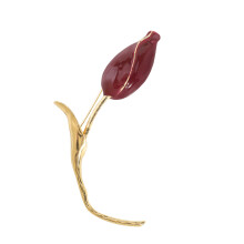 Legering Tulpen Bud Revers Pin Legering Bloemen Broche- Claret