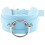 Adjustable PU Leather O Rings Neck Collar Comfortable-Sky Blue 1
