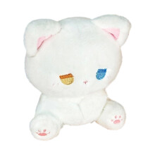 Lovely Sitting Cats Stuffed Animal Plush Doll Emotion-white cat