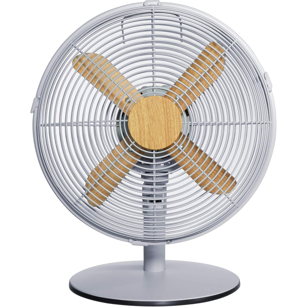 (Scandi Grey) Russell Hobbs Rhmdf1201wdw 12" Scandi Electric Desk Fan, 3 Speed Settings, Oscillating Fan & Adjustable Tilt, 45W, 7437238231990