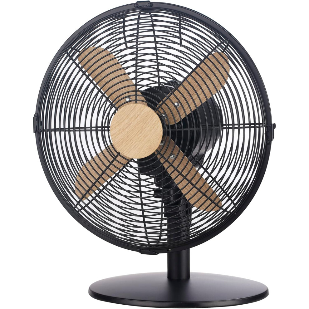 (Scandi Black) Russell Hobbs Rhmdf1201wdw 12" Scandi Electric Desk Fan, 3 Speed Settings, Oscillating Fan & Adjustable Tilt, 45W, 7437238231983