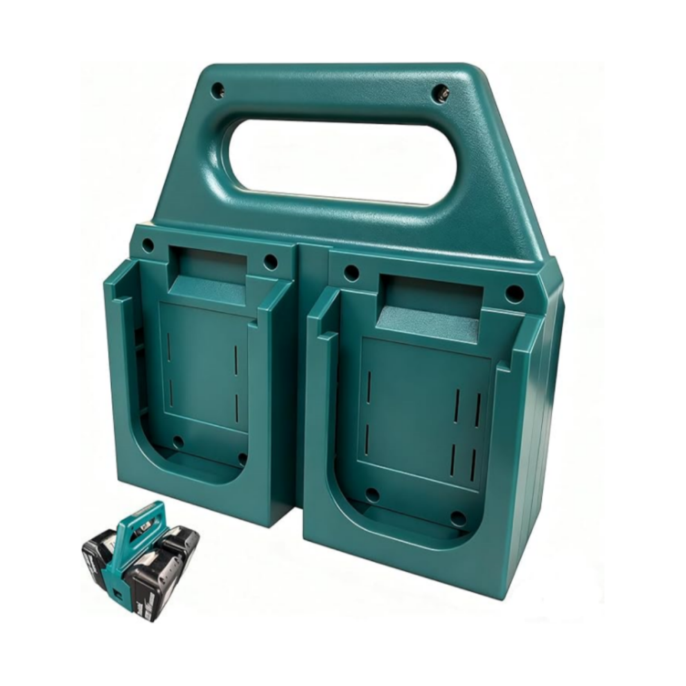 4-Slot Battery Carrying Holder For 18V And 14.4V Batteries, Portable Rugged Storage Organizer Rack With Handle 9172985665398